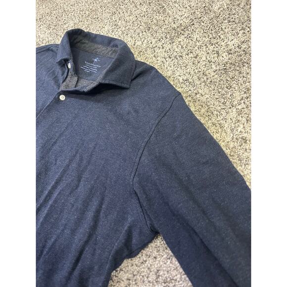 Tailor Byrd Collection Long Sleeve Brushed Cotton Button-Up Size XL Navy - Picture 5 of 9